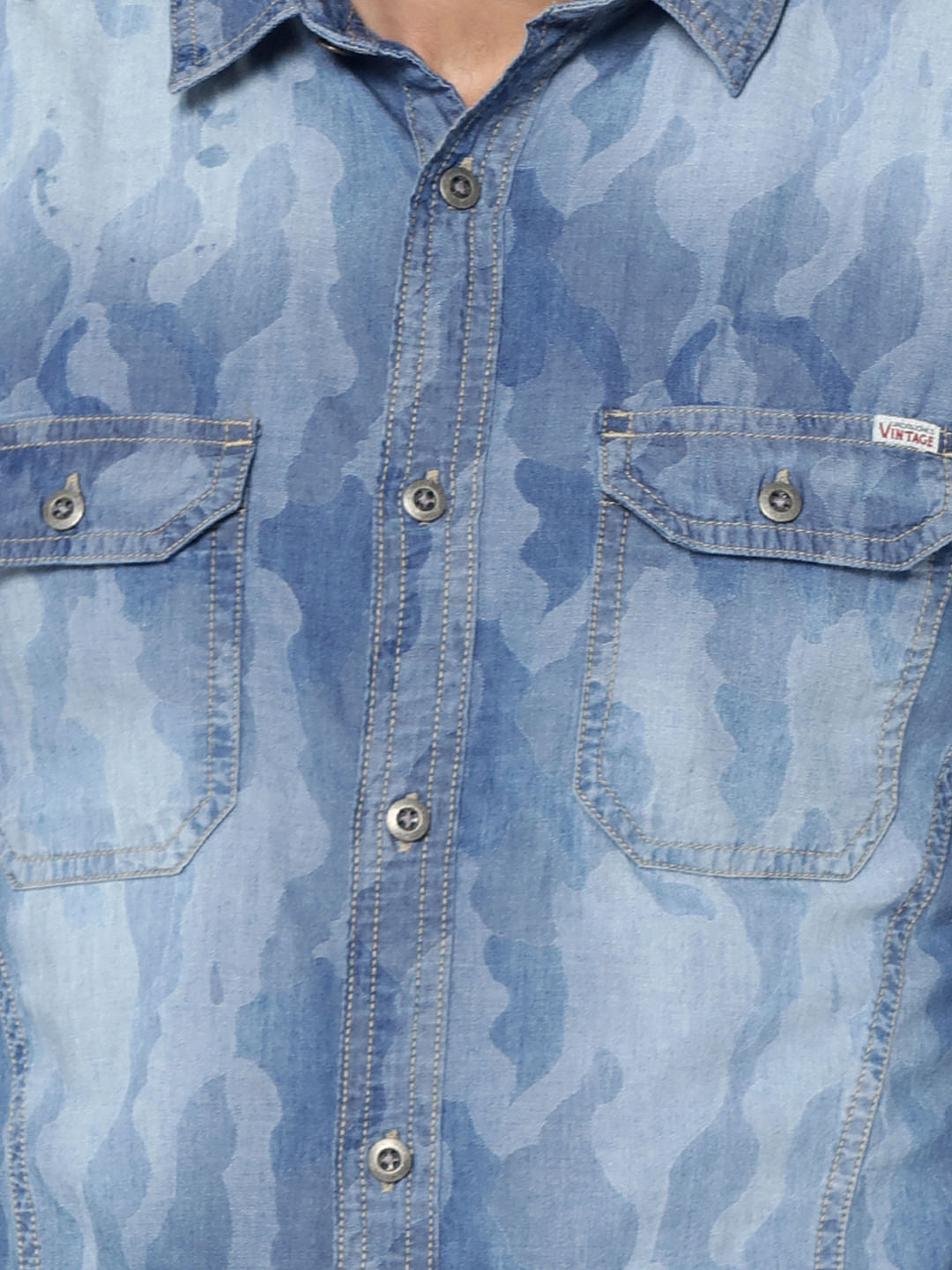 Light Blue Jacquard Slim Fit Shirt