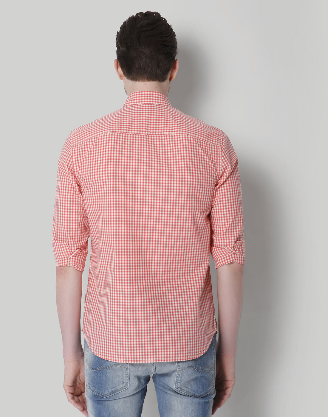 Pink Gingham Slim Fit Shirt