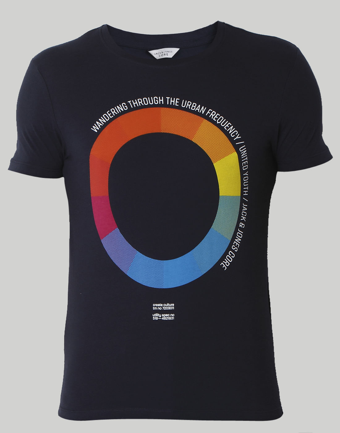 Blue Graphic Print Crew Neck T-Shirt