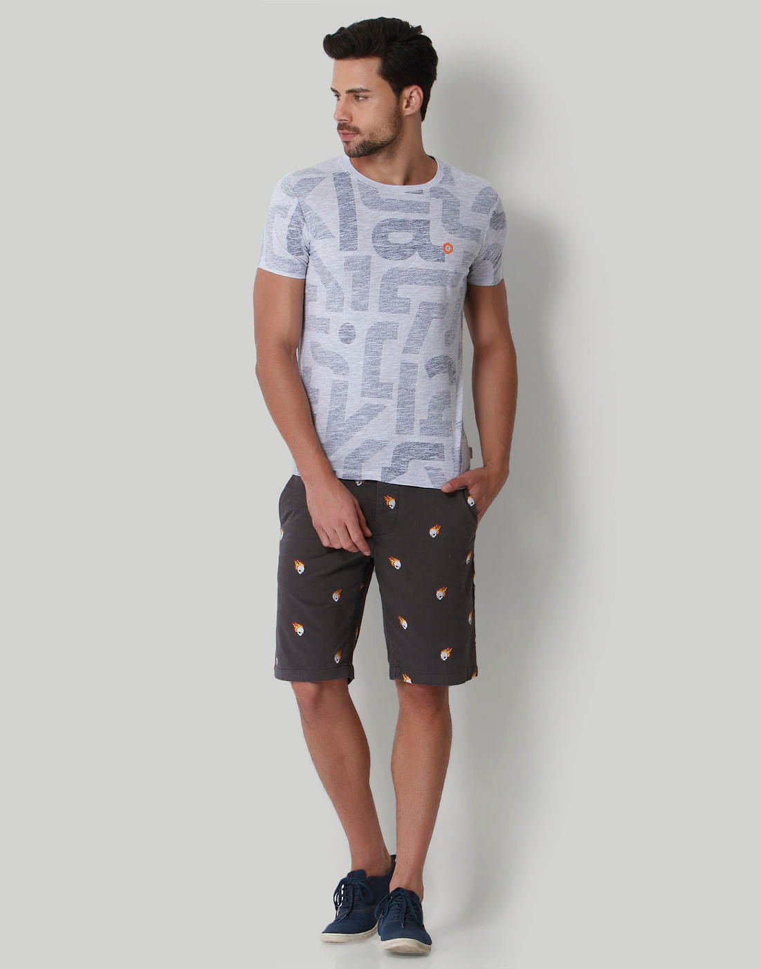 White Graphic Print Crew Neck T-Shirt