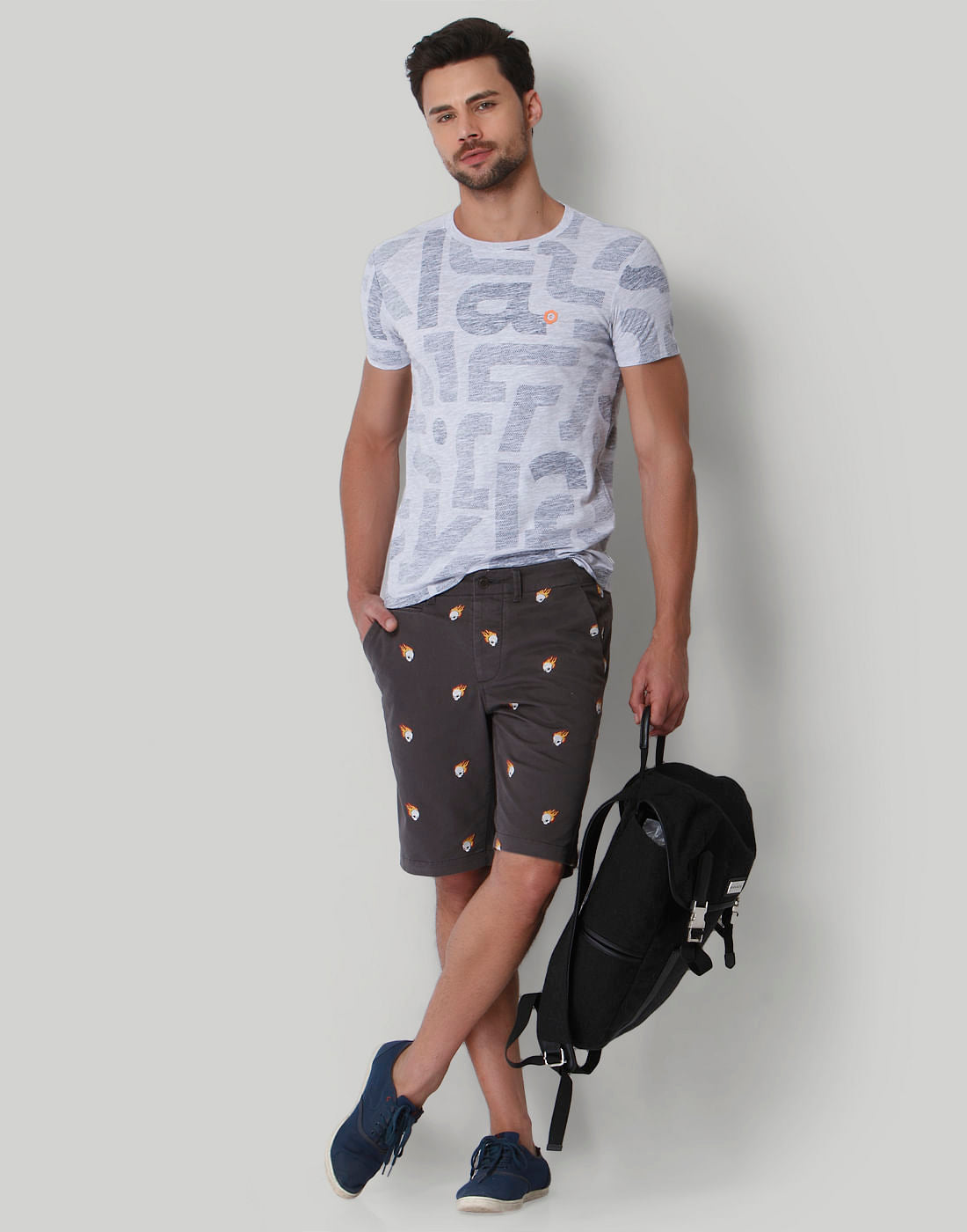 White Graphic Print Crew Neck T-Shirt