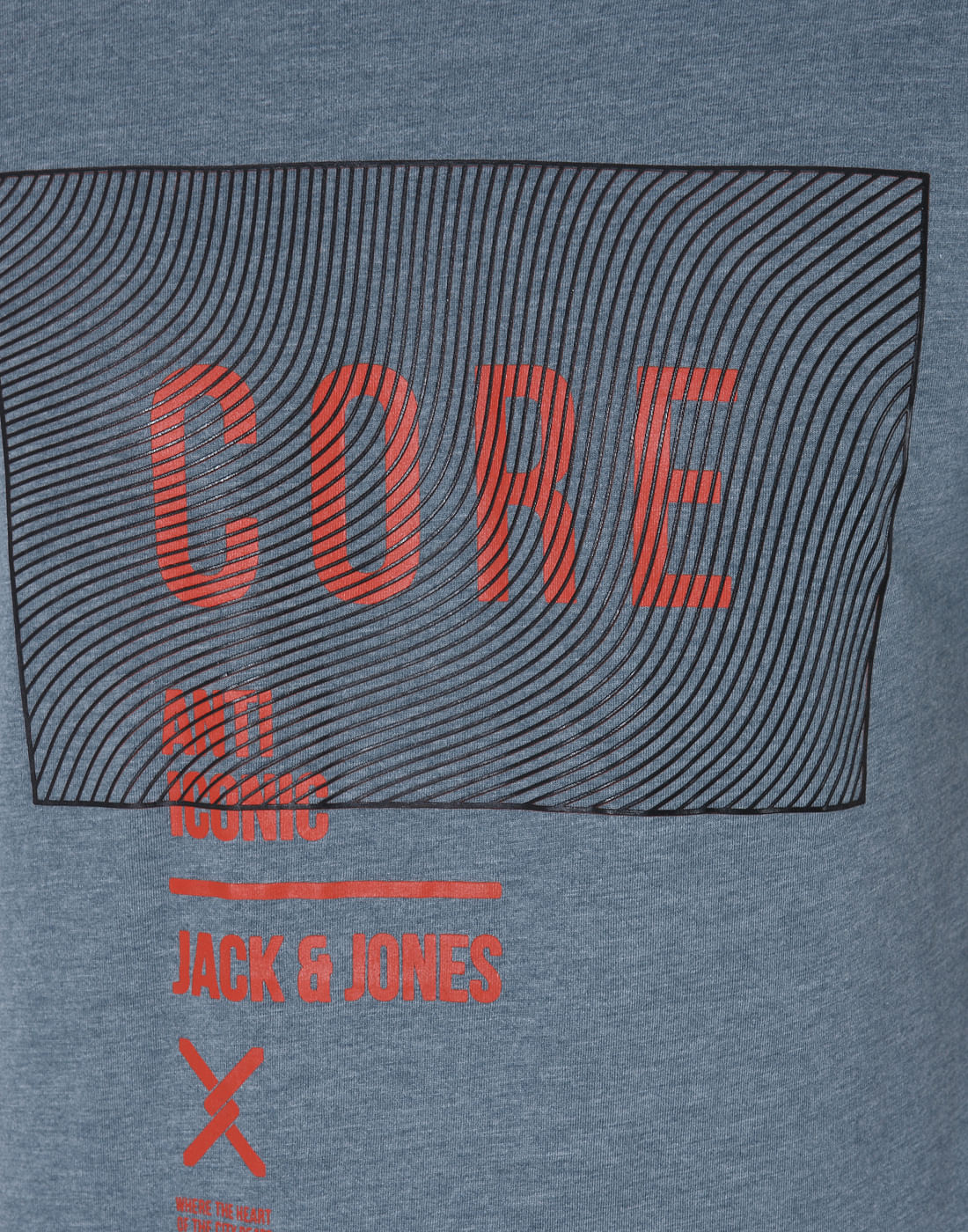 Blue Graphic Print Crew Neck T-Shirt