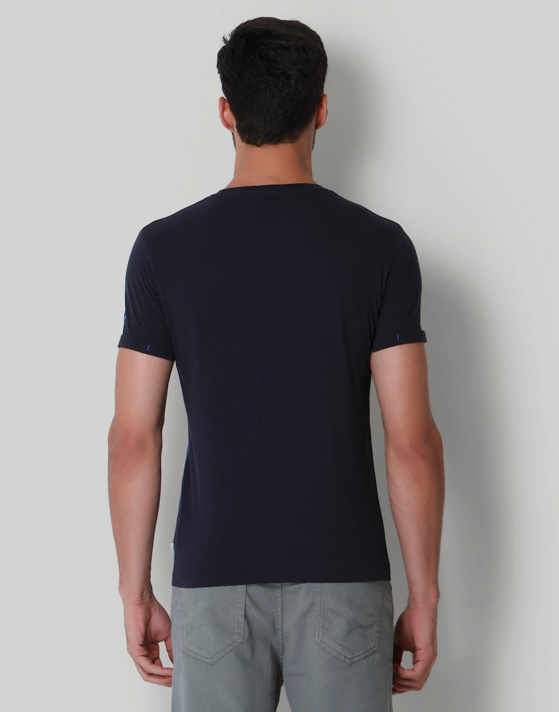 Blue Graphic Print Crew Neck T-Shirt