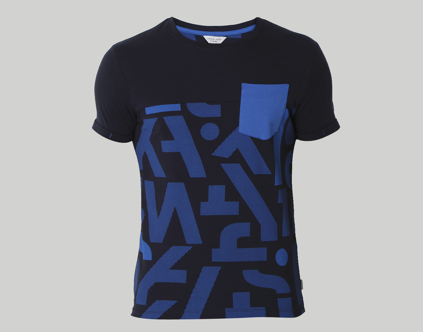 Blue Graphic Print Crew Neck T-Shirt