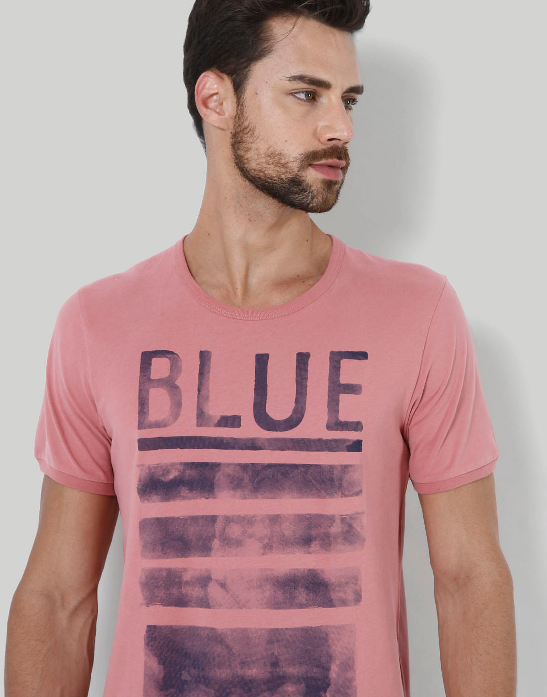 Pink Text Print Crew Neck T-Shirt