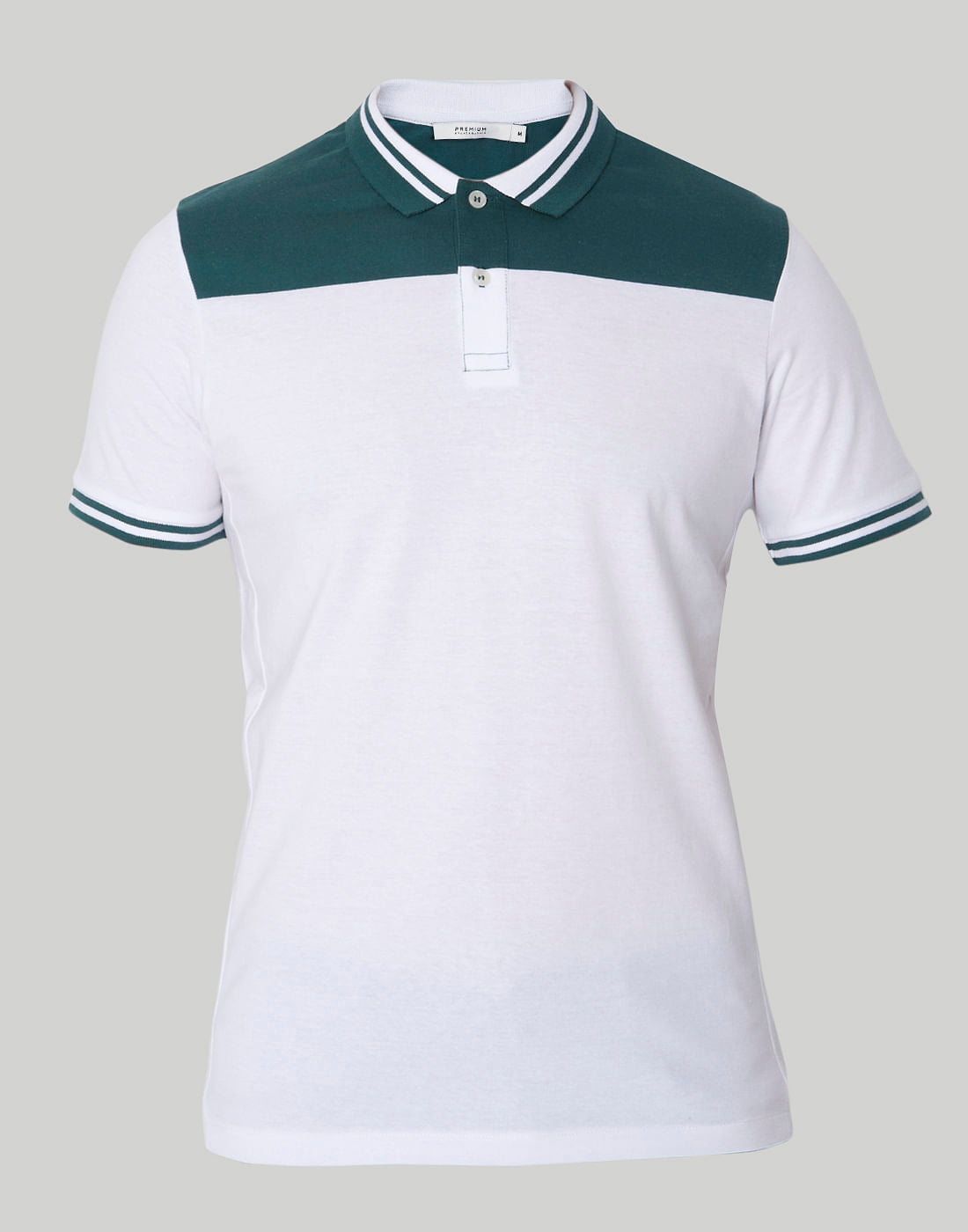 While Colour Blocked Polo T-Shirt