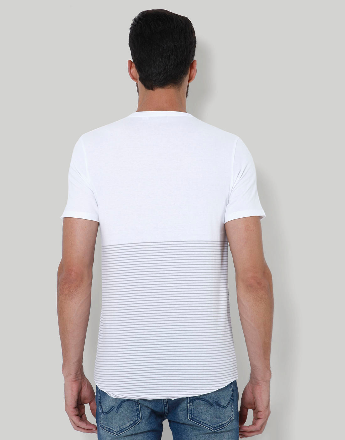 White Striped Crew Neck T-Shirt