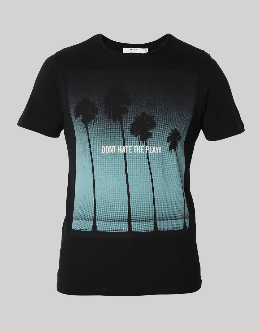 Black Graphic Print Crew Neck T-Shirt