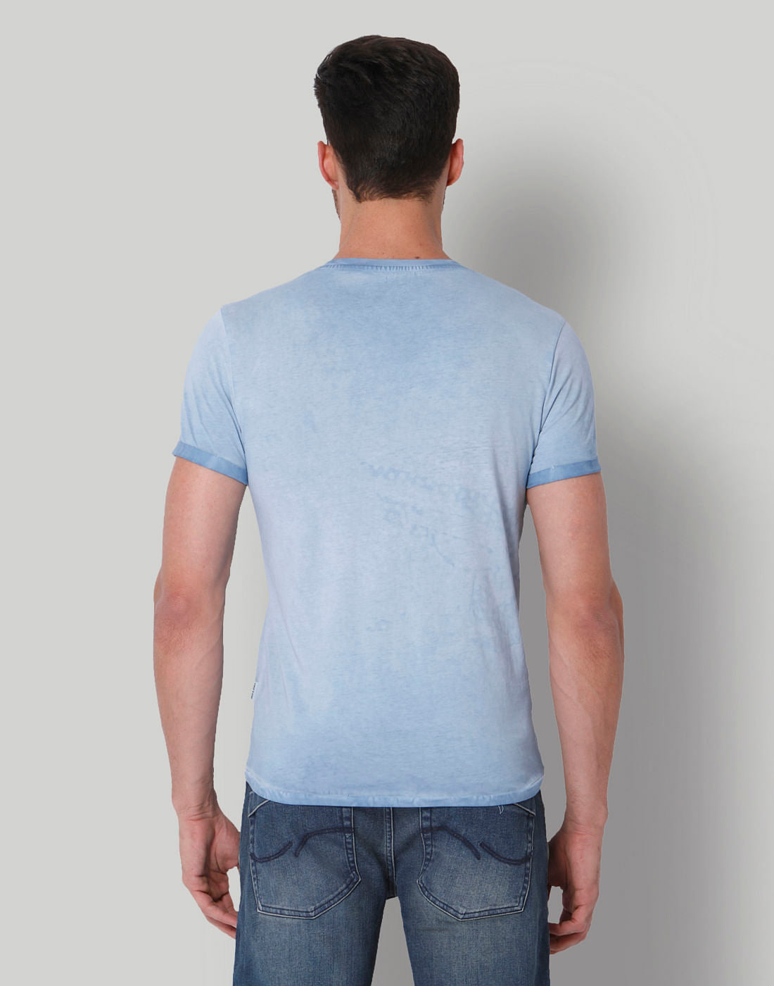 Blue Graphic Print Crew Neck T-Shirt