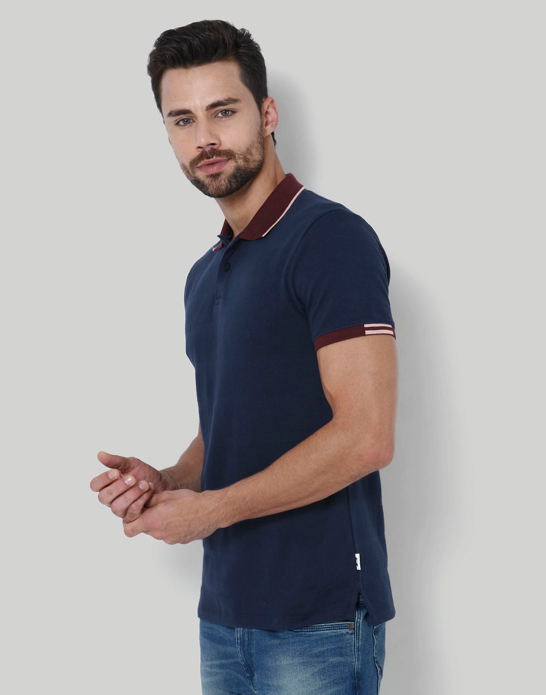 Dark Blue & Brown Polo T-Shirt