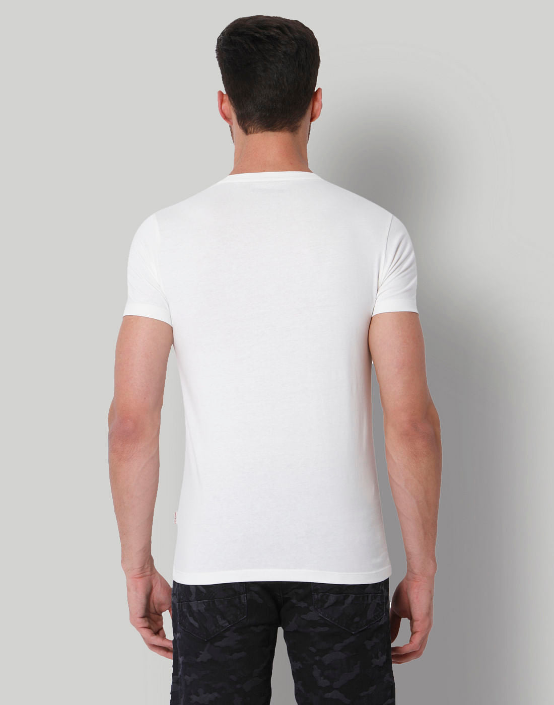 White Text Print Crew Neck T-Shirt