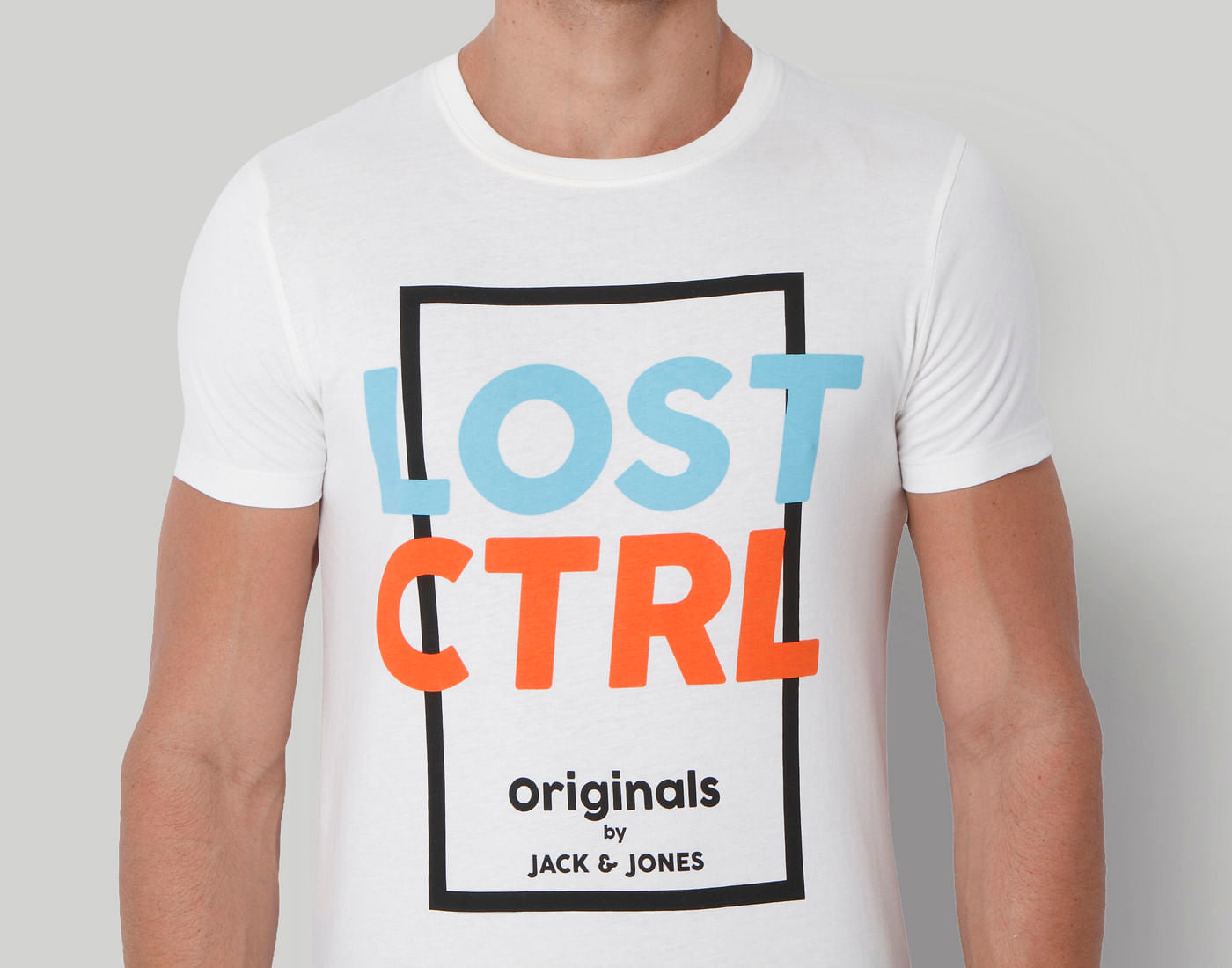 White Text Print Crew Neck T-Shirt