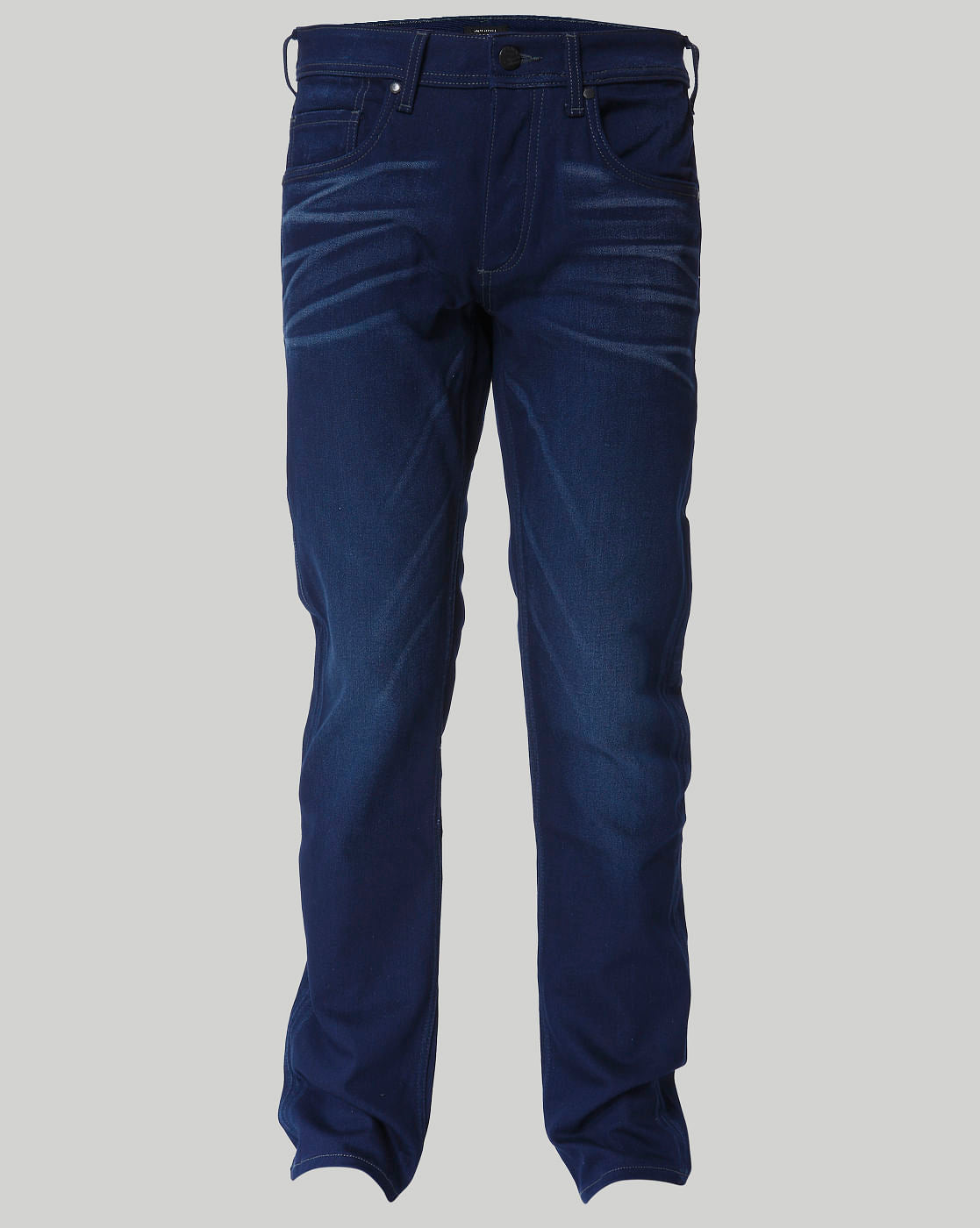 Dark Blue Mid Rise Regular Fit Jeans