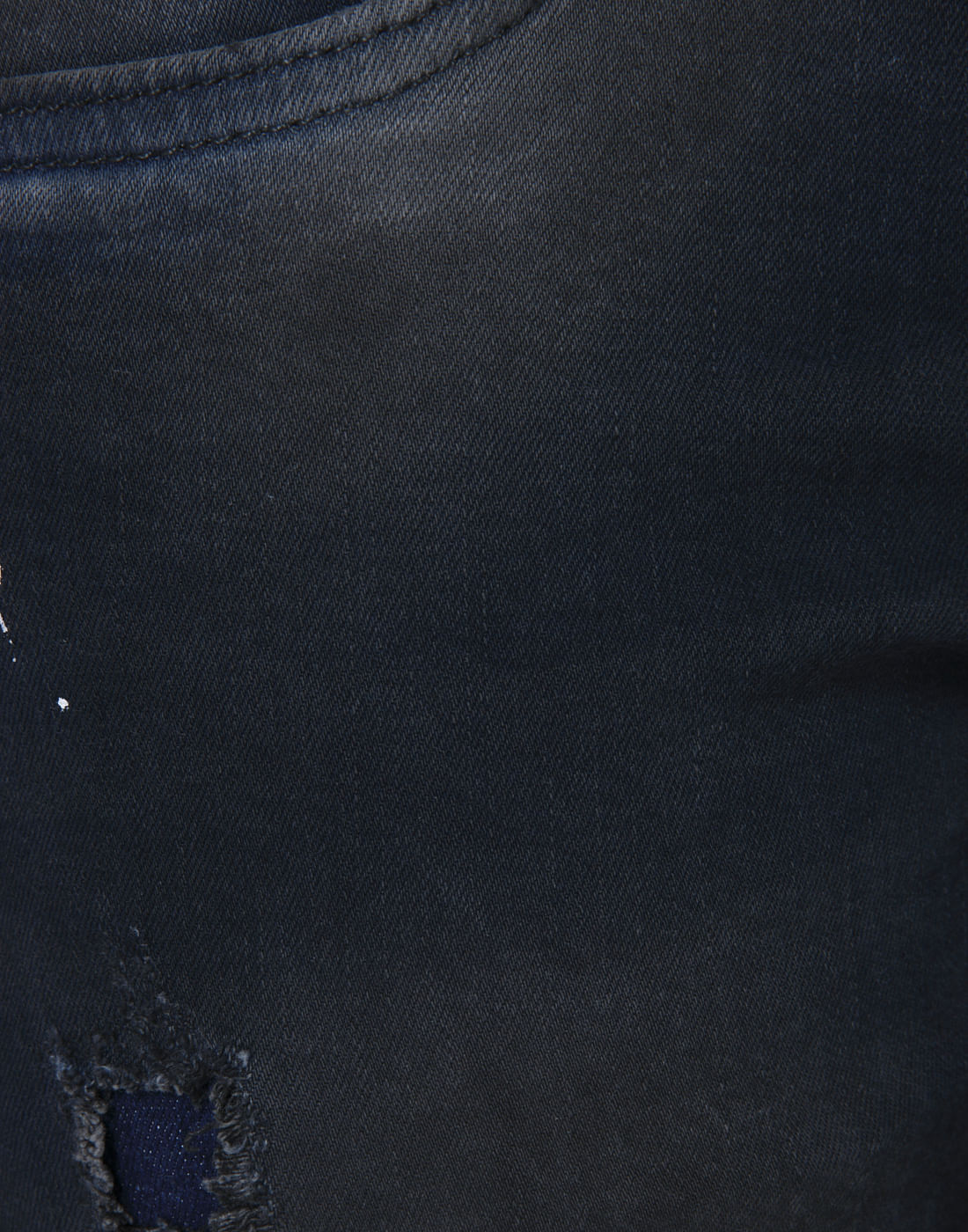 Dark Blue Distressed Slim Fit Jeans