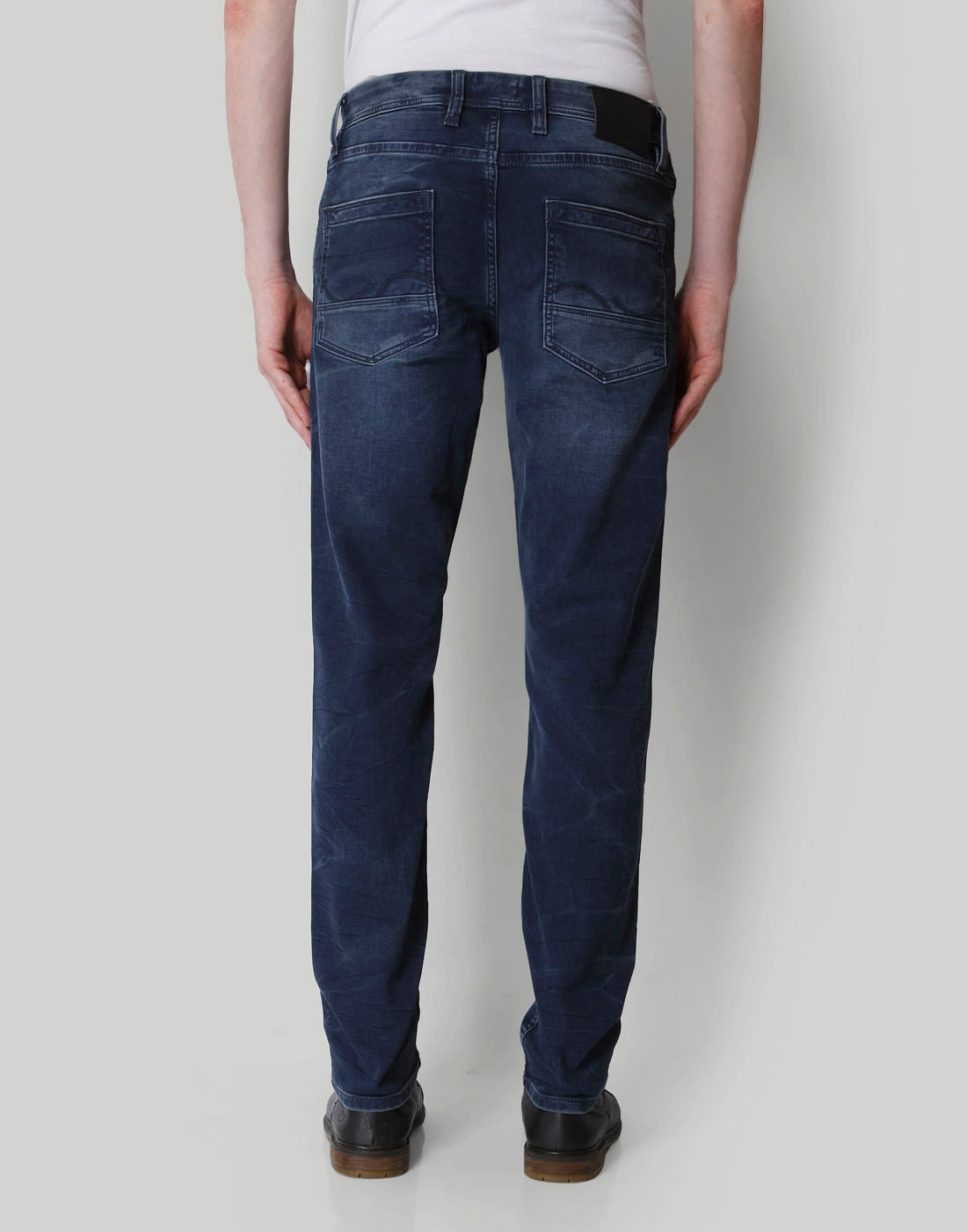 Dark Blue Mid Rise Comfort Fit Jeans