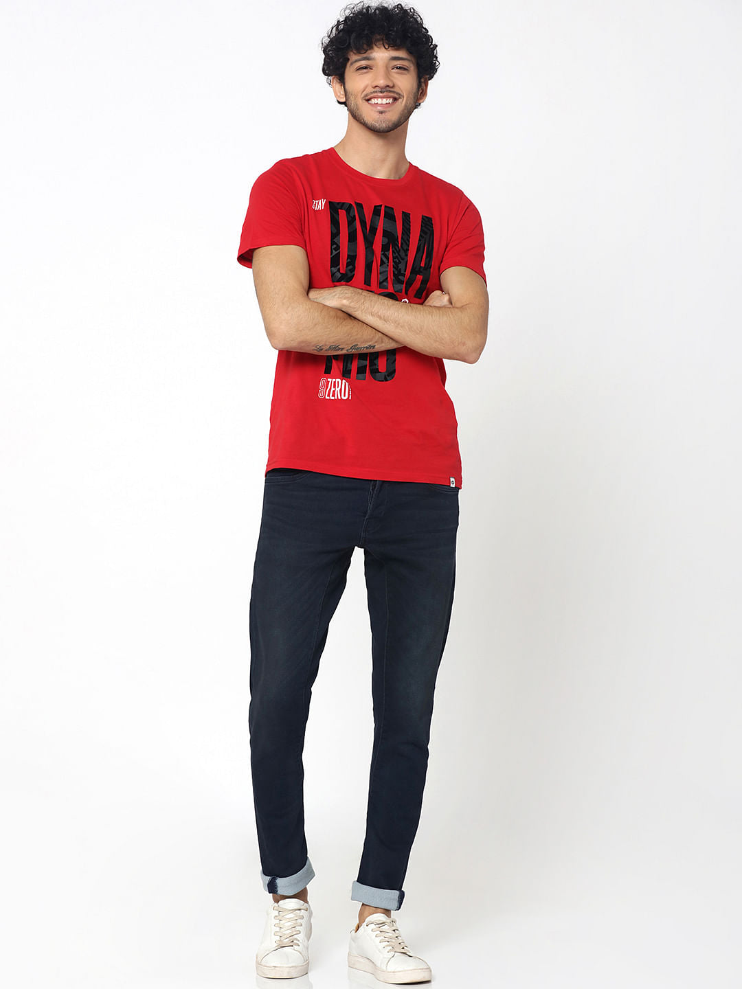 Dark Blue Drawstring Detail Glenn Slim Fit Jeans