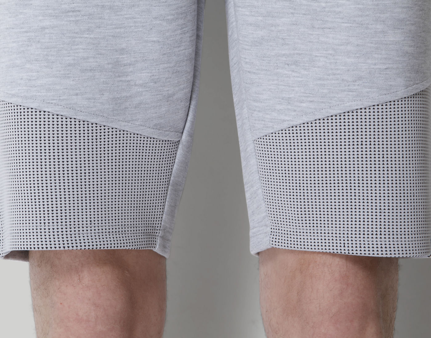 Grey Mesh Detail Sweatshorts