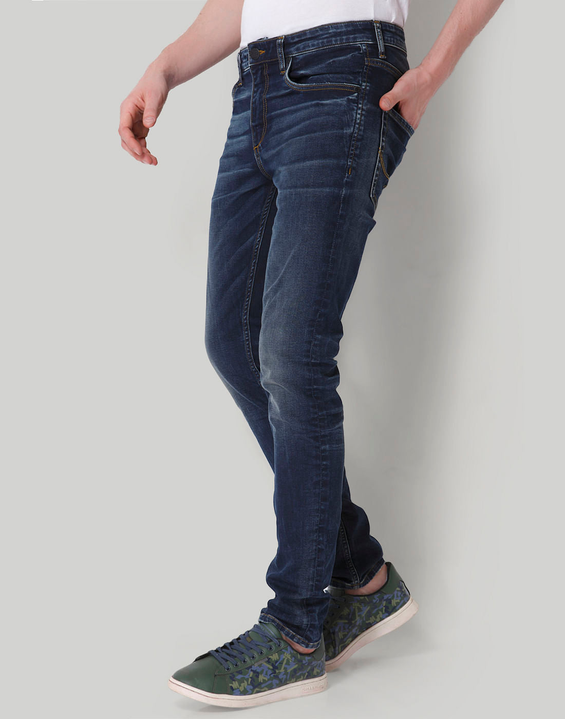 Dark Blue Low Rise Skinny Fit Jeans