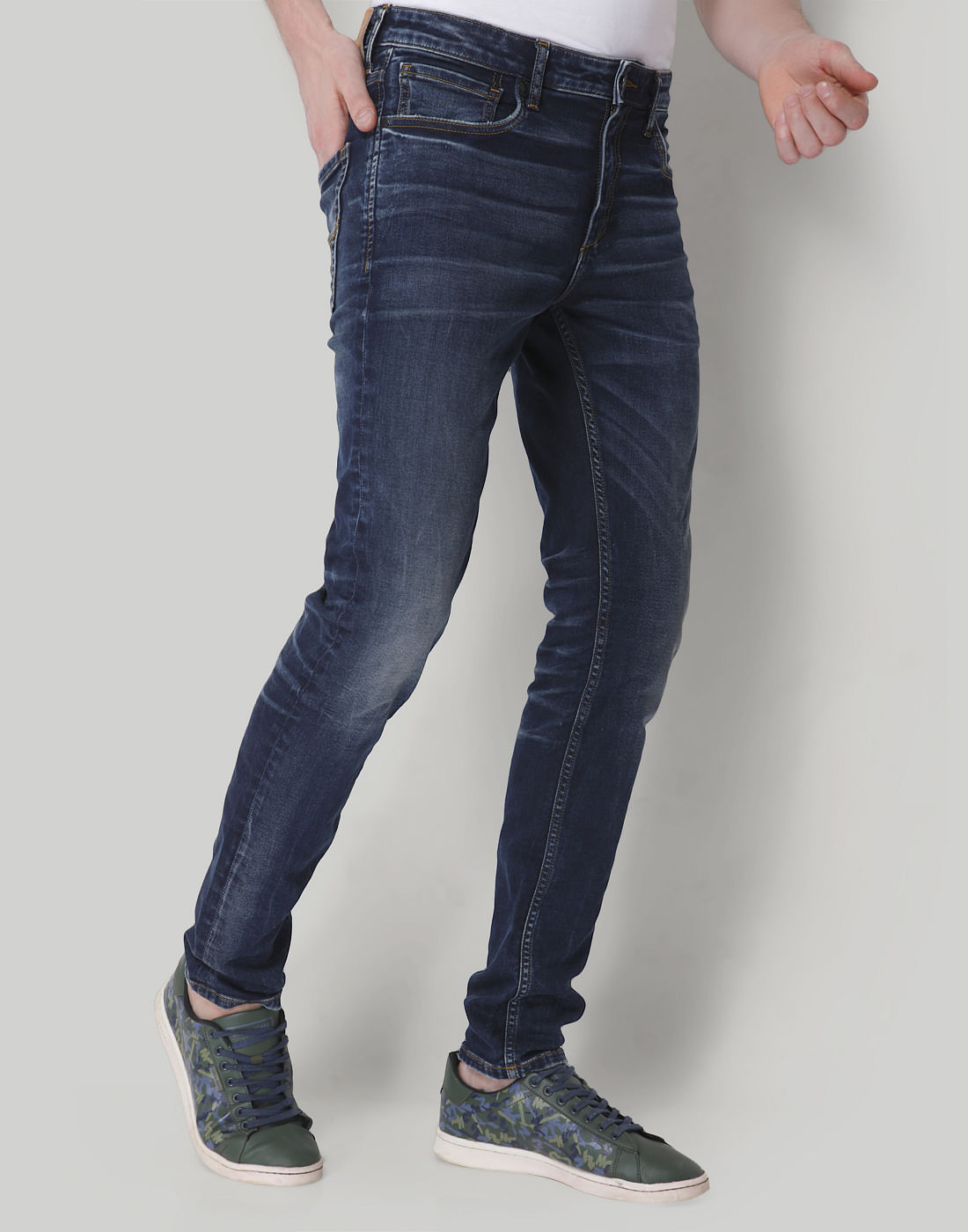 Dark Blue Low Rise Skinny Fit Jeans
