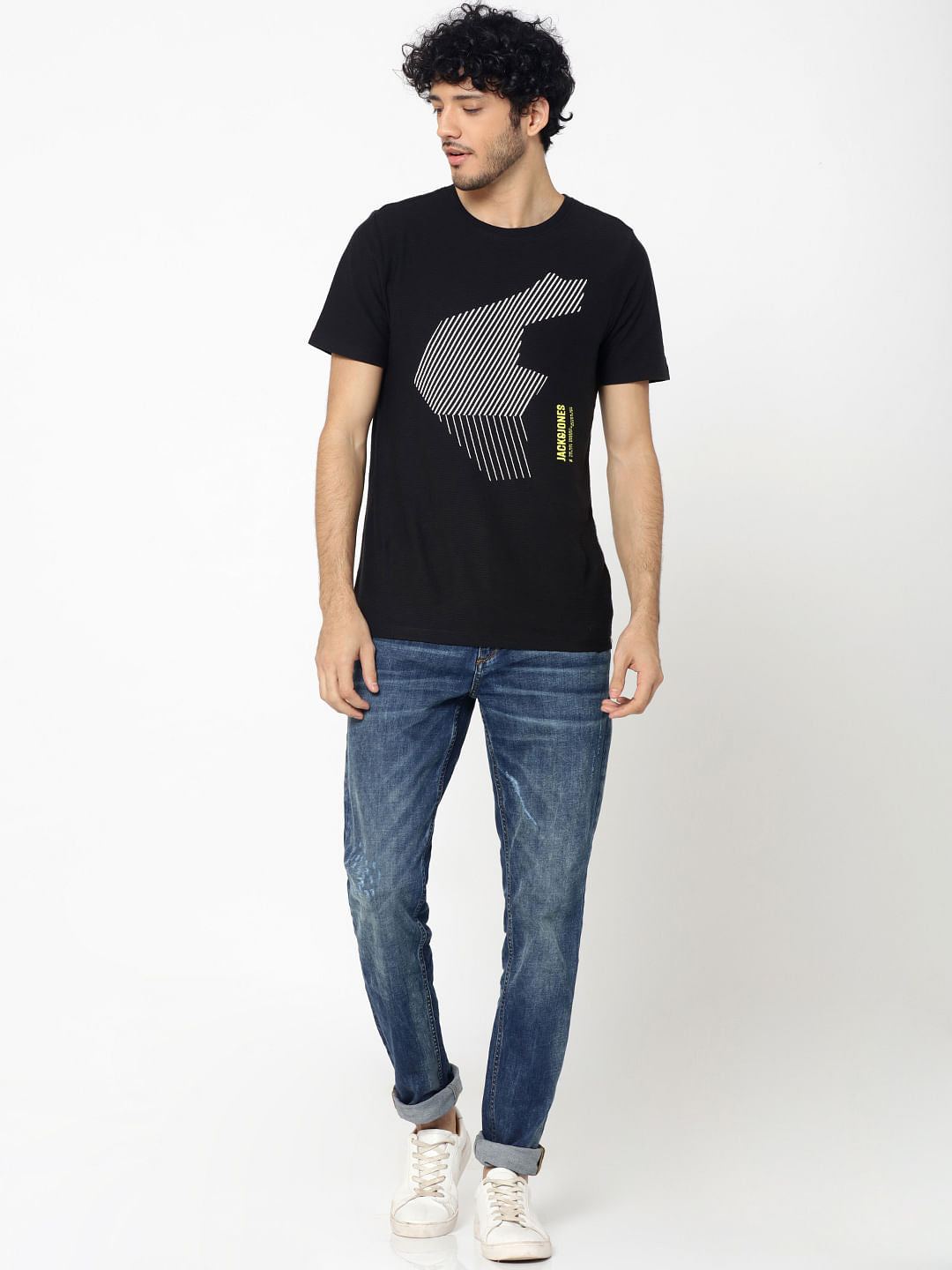 Dark Blue Mildly Distressed Tim Anti Fit Jeans