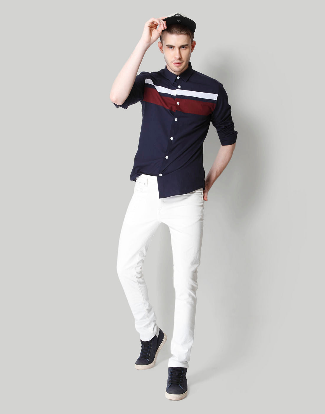 White Low Rise Skinny Fit Jeans