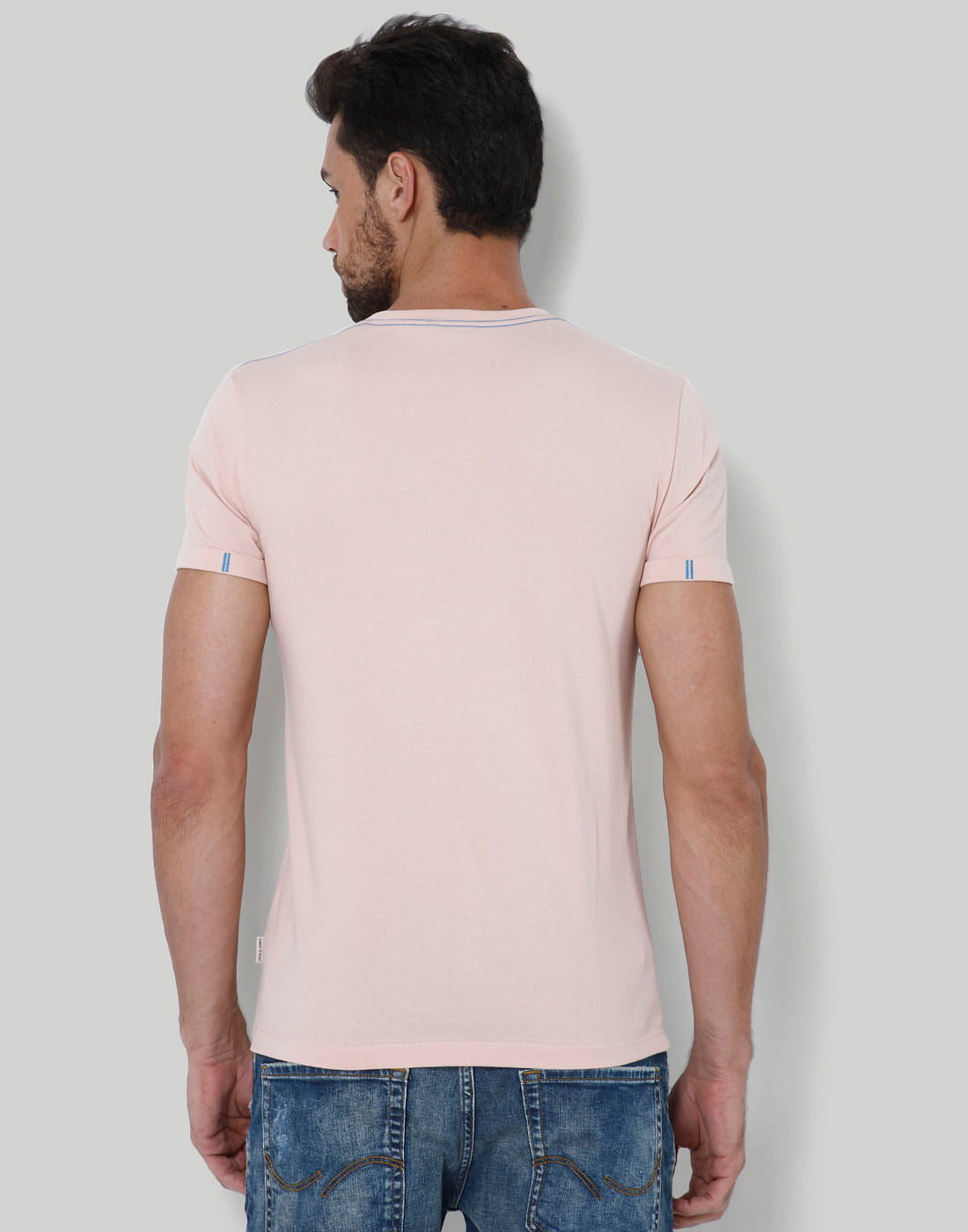 Peach Graphic Print Crew Neck T-Shirt