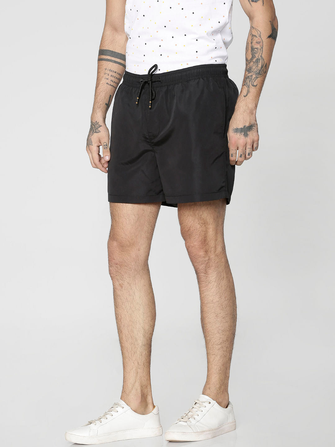 Black Drawstring Swim Shorts