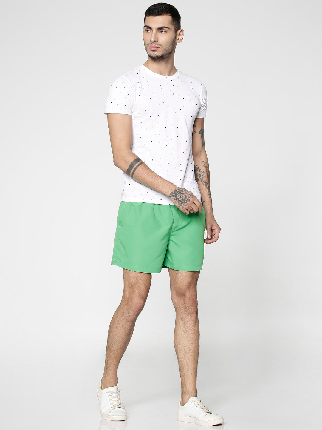 Green Drawstring Swim Shorts