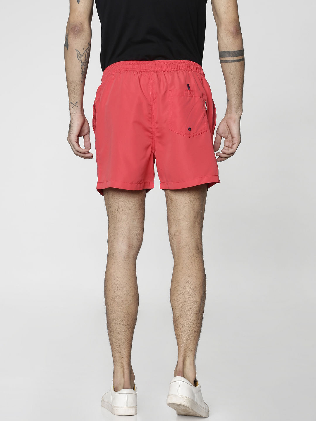 Red Drawstring Swim Shorts