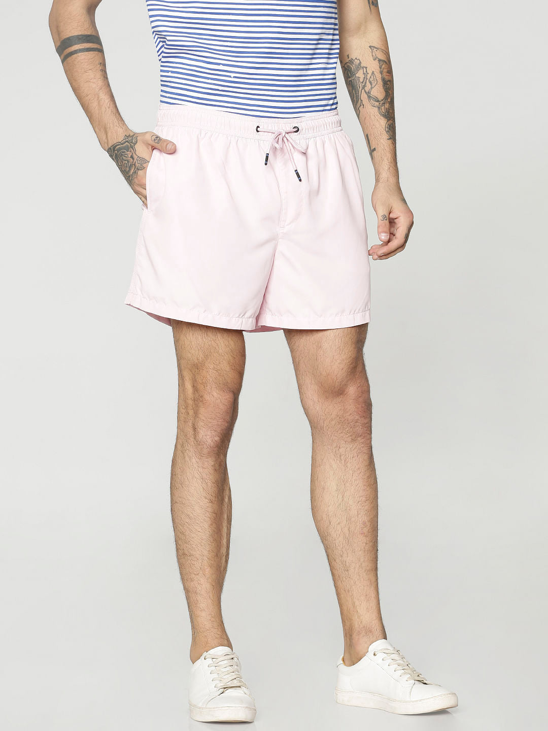 Pink Drawstring Swim Shorts