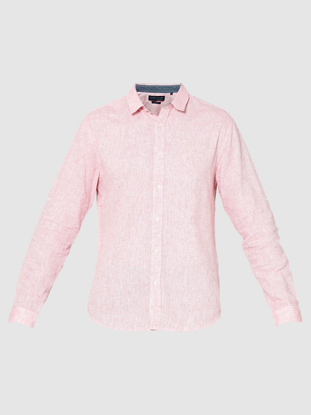Red Dobby Full Sleeves Slim Fit Shirt