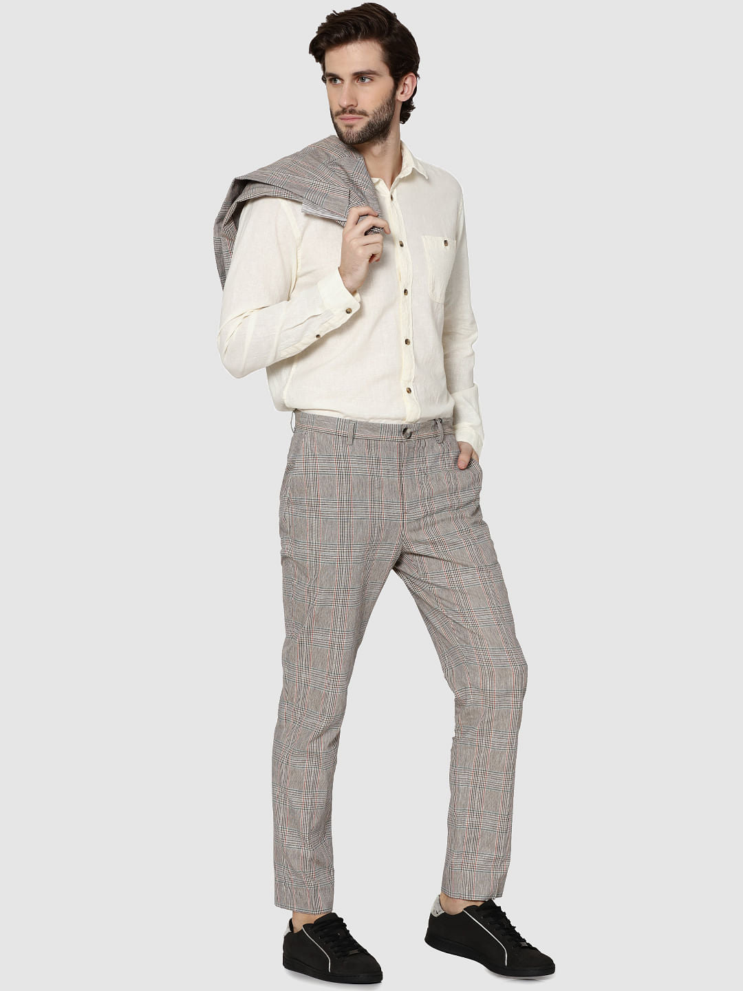 White One Pocket Full Sleeves Slim Fit Shirt