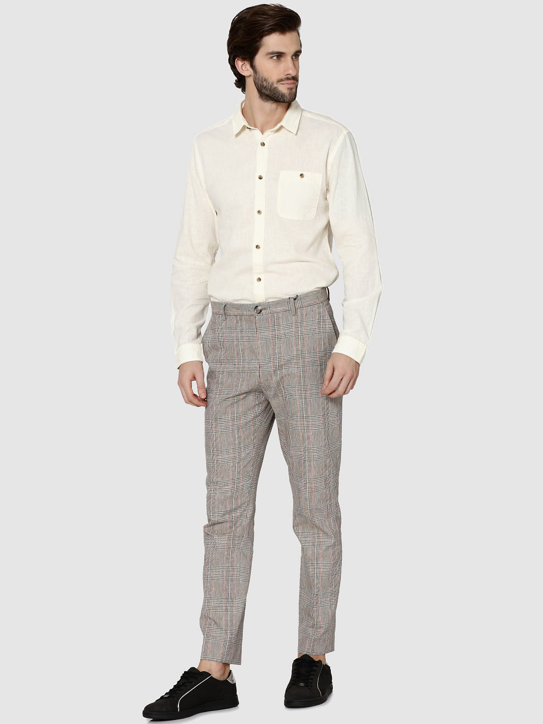 White One Pocket Full Sleeves Slim Fit Shirt