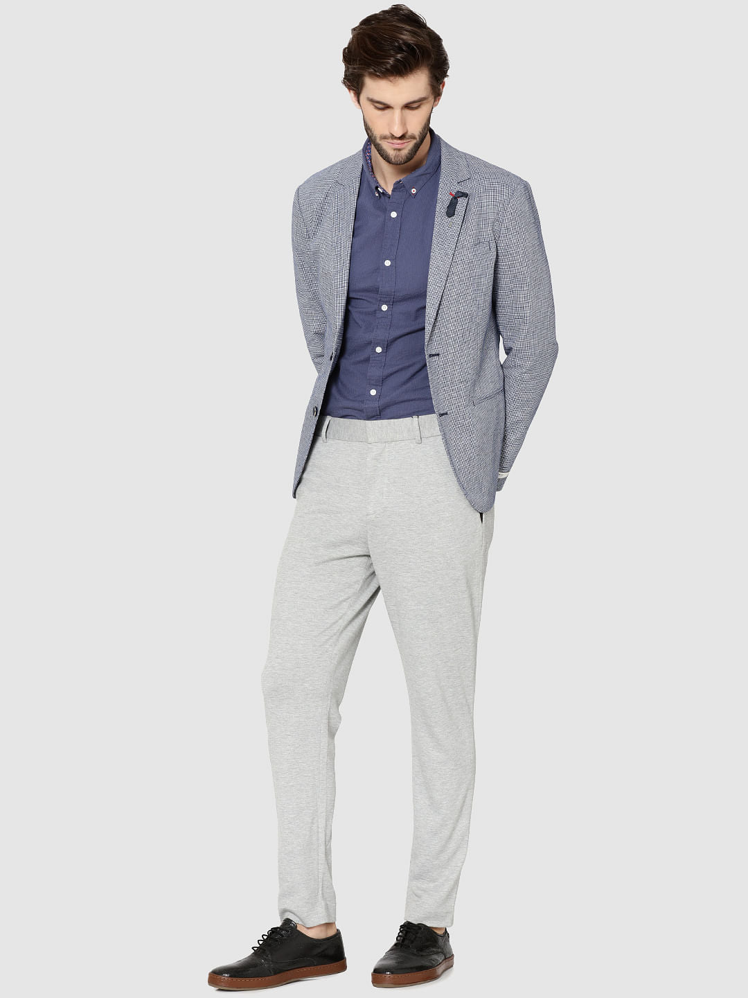 Blue Full Sleeves Slim Fit Shirt