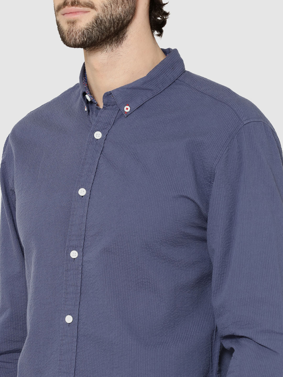 Blue Full Sleeves Slim Fit Shirt