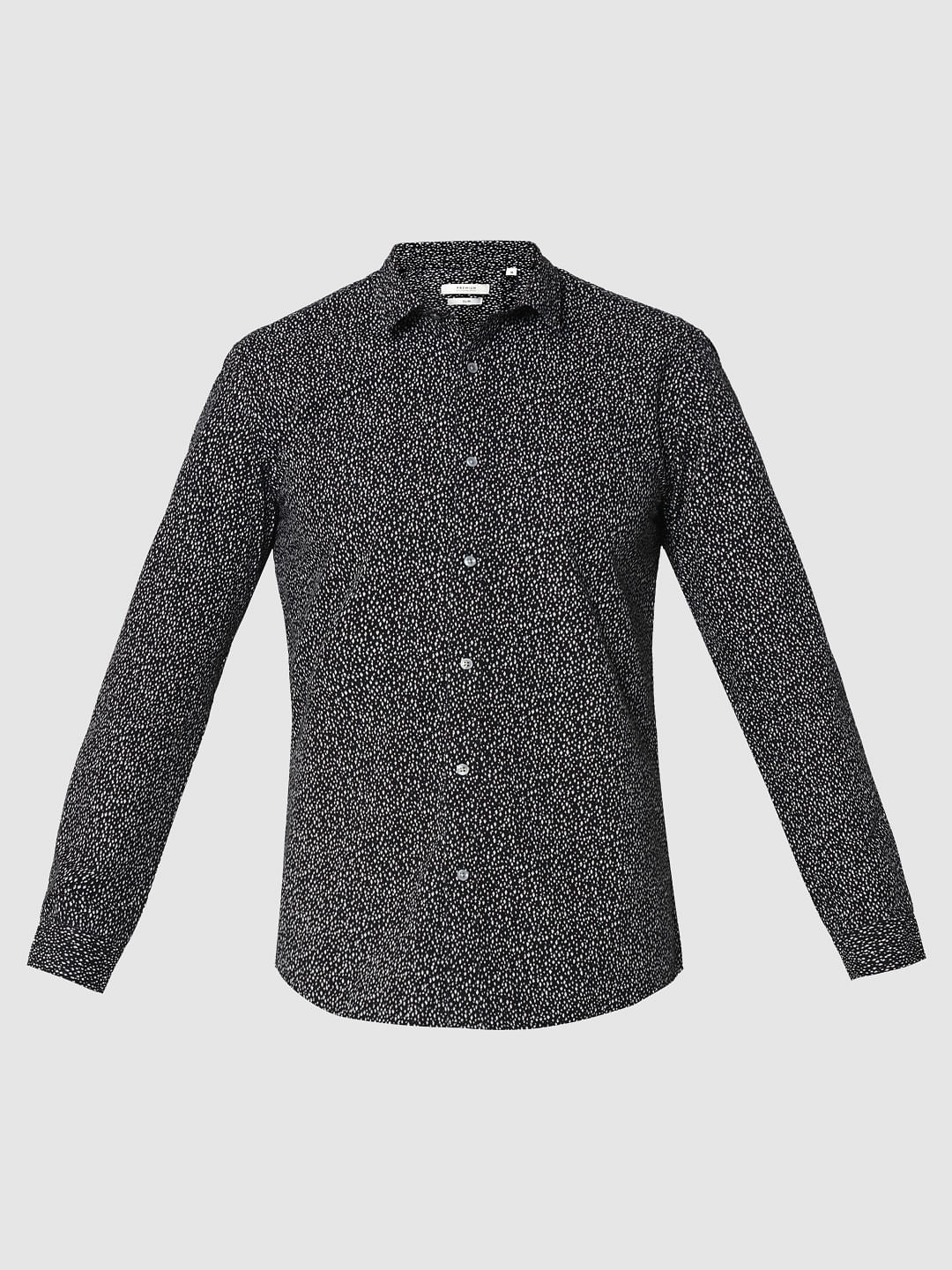 Dark Grey All Over Print Full Sleeves Shirt