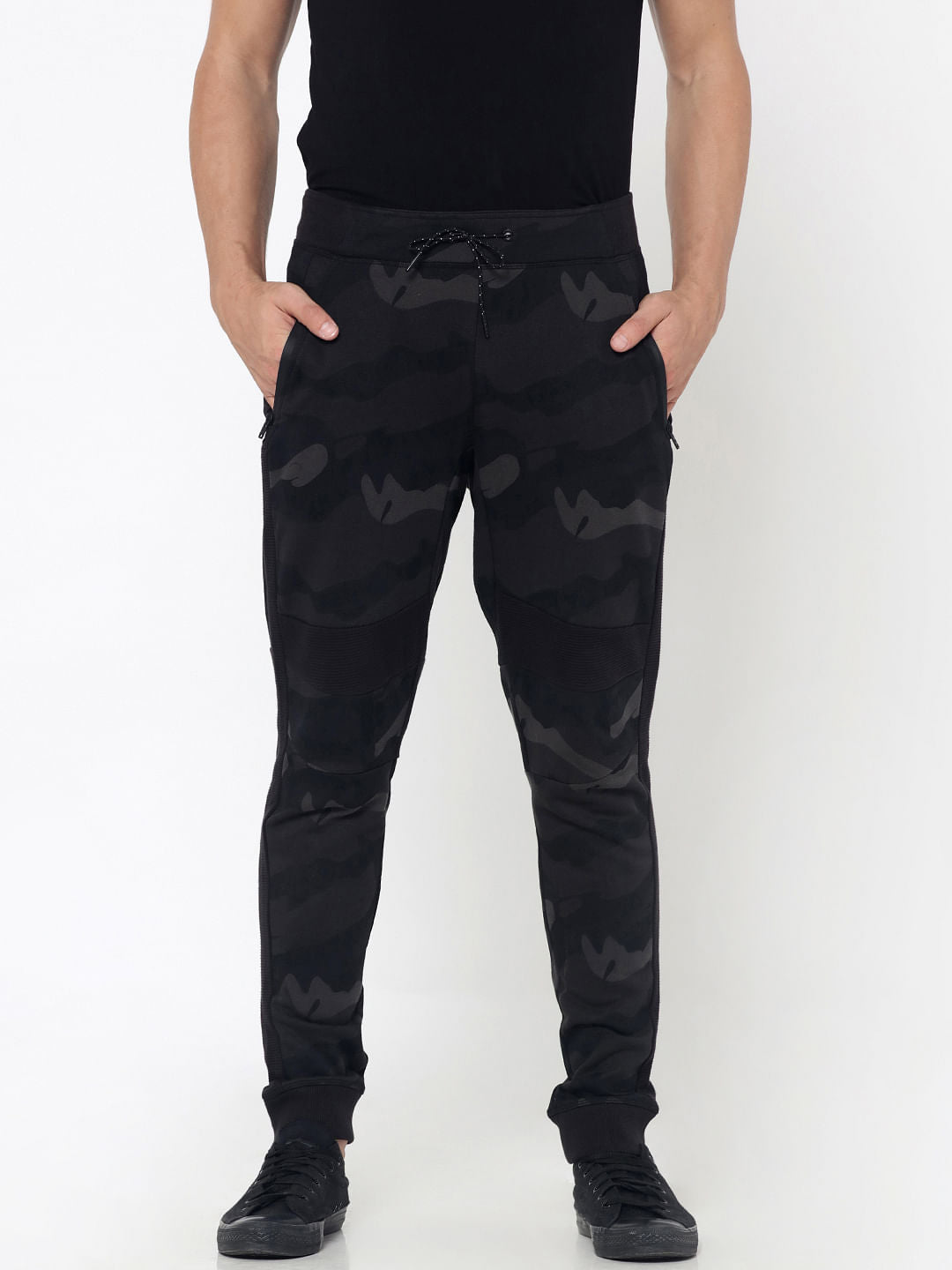 Dark Grey Camo Print Sweatpants
