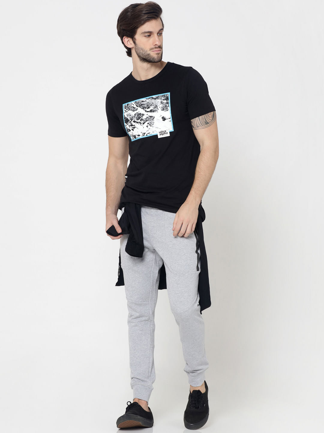 Light Grey Side Zip Detail Sweatpants