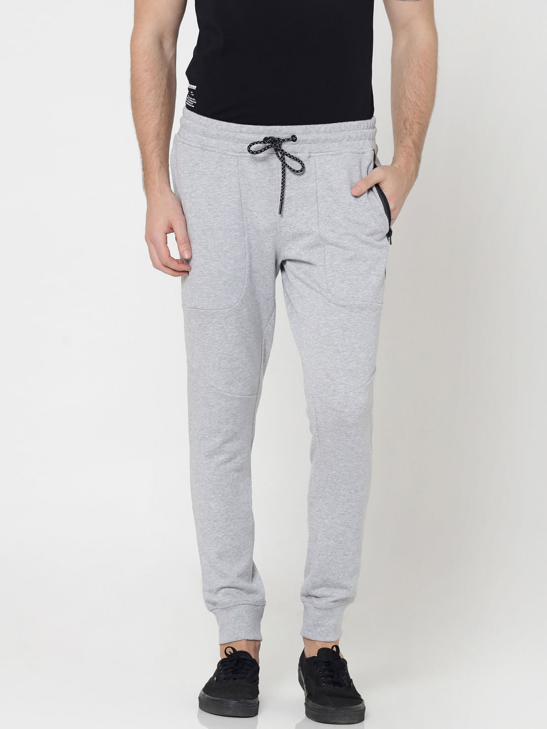 Light Grey Side Zip Detail Sweatpants