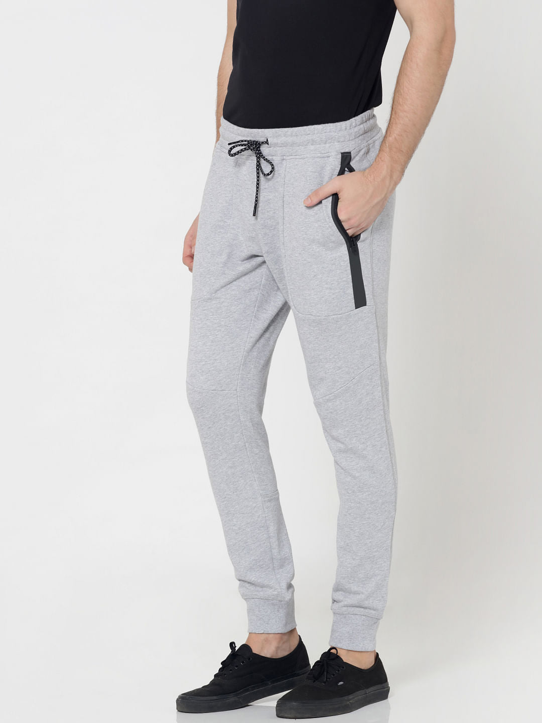 Light Grey Side Zip Detail Sweatpants