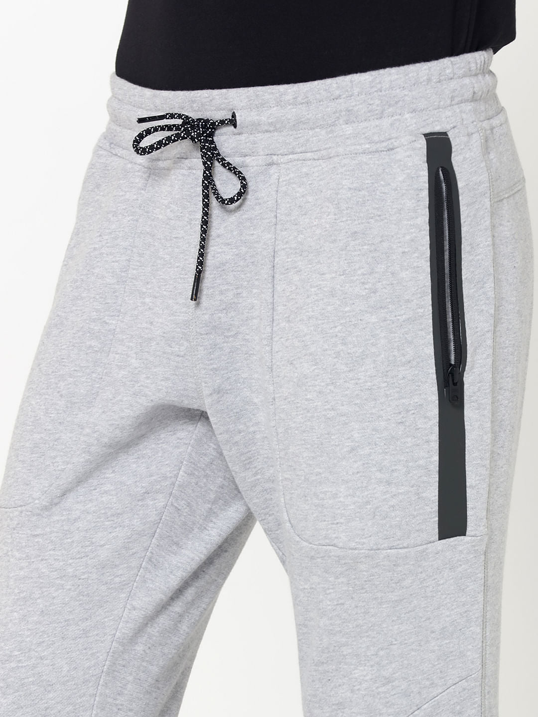 Light Grey Side Zip Detail Sweatpants