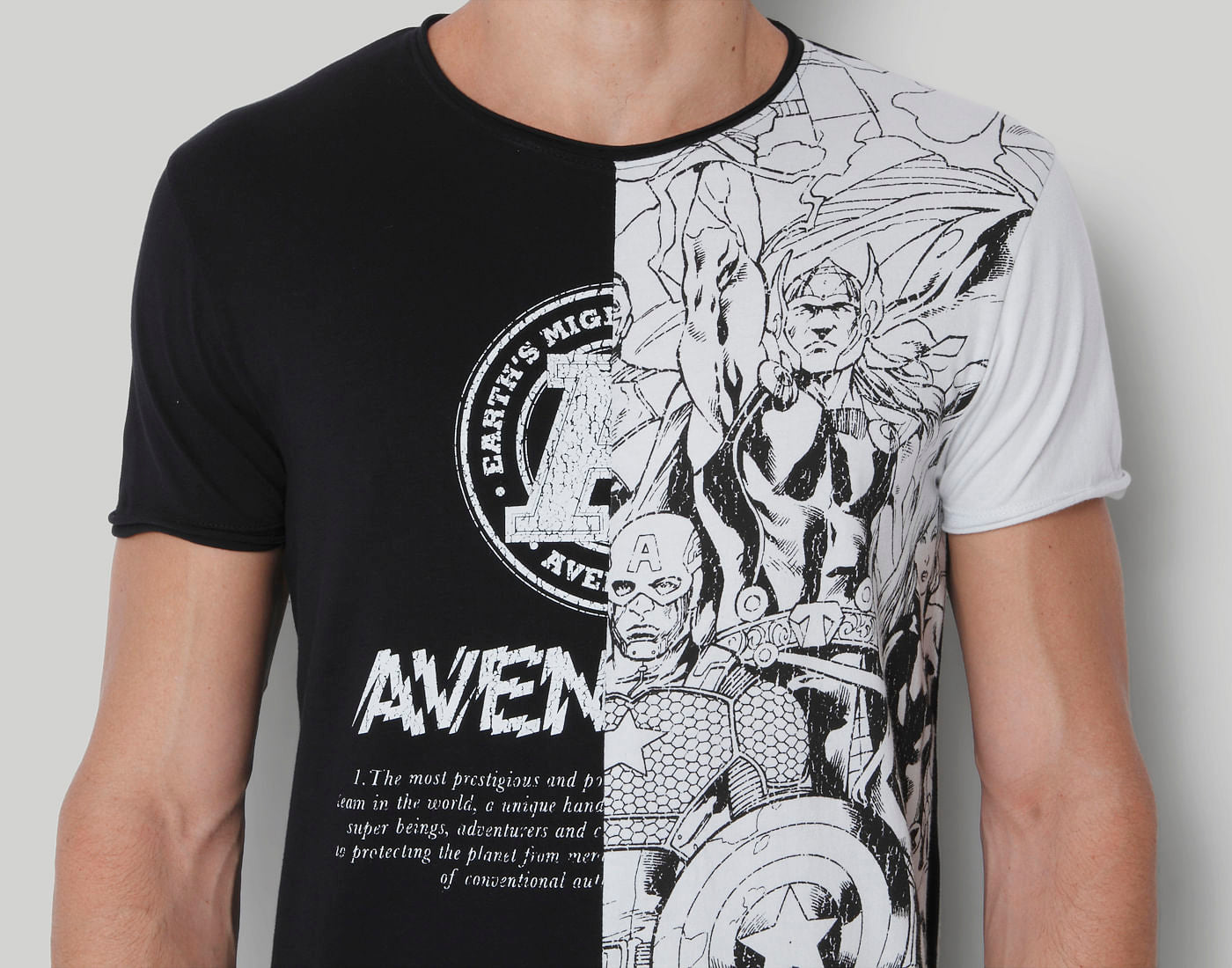 X Marvel Black Graphic Print Crew Neck T-Shirt