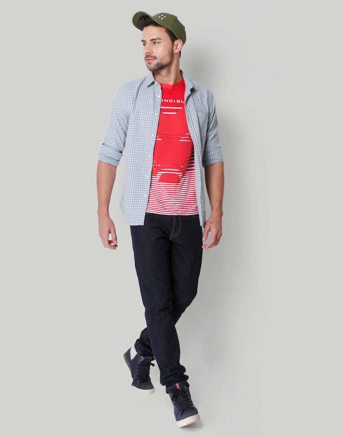 X Marvel Red Striped Crew Neck T-Shirt