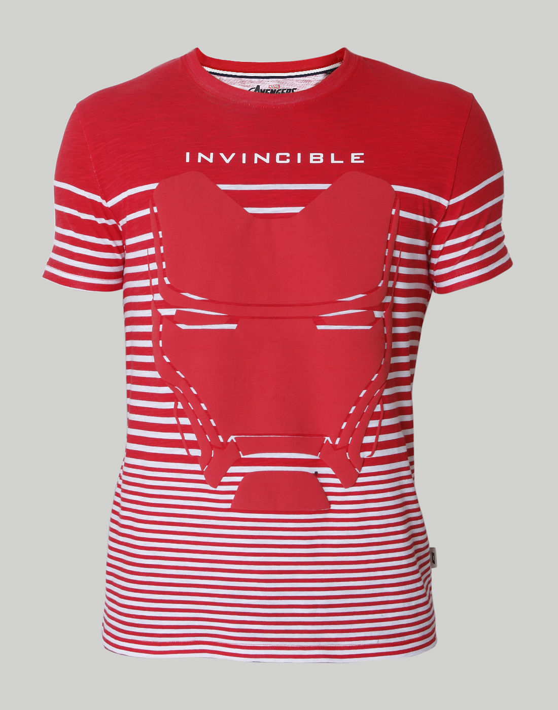 X Marvel Red Striped Crew Neck T-Shirt