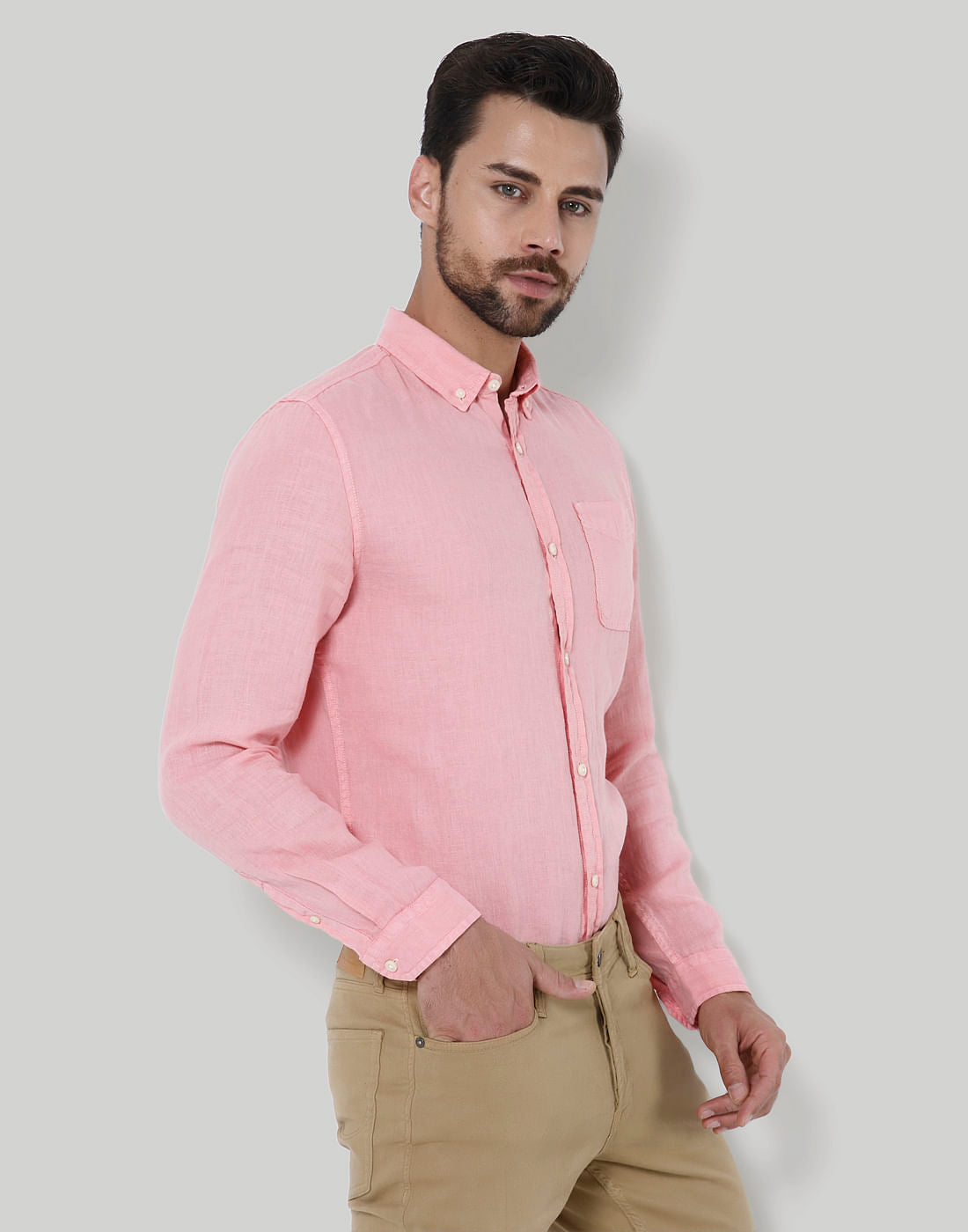 Light Pink Linen Shirt
