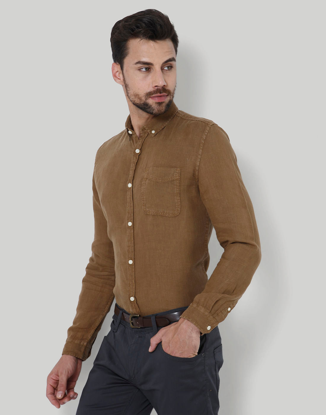 Brown Linen Shirt