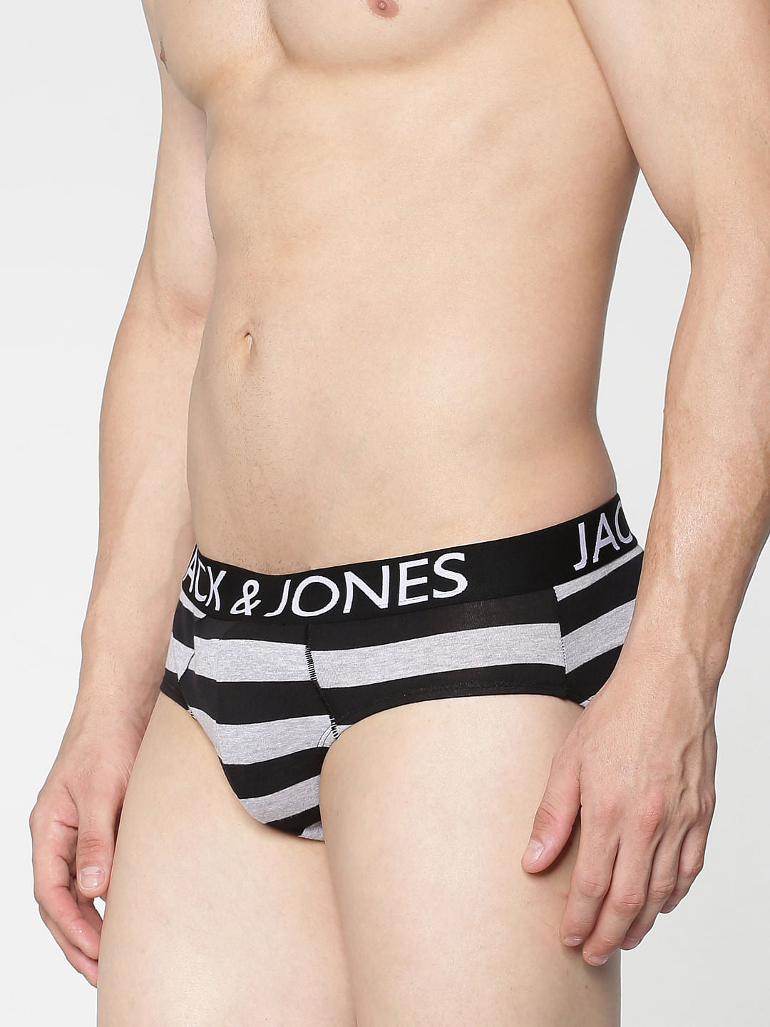Black Striped Briefs