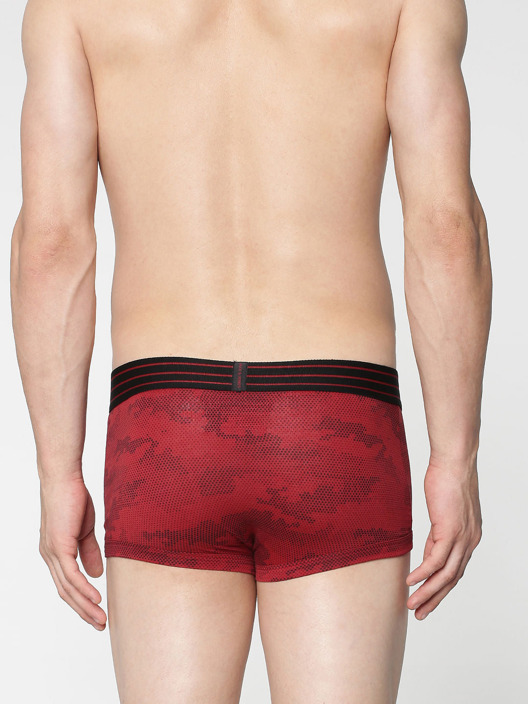 Red Printed Brazilian Trunks