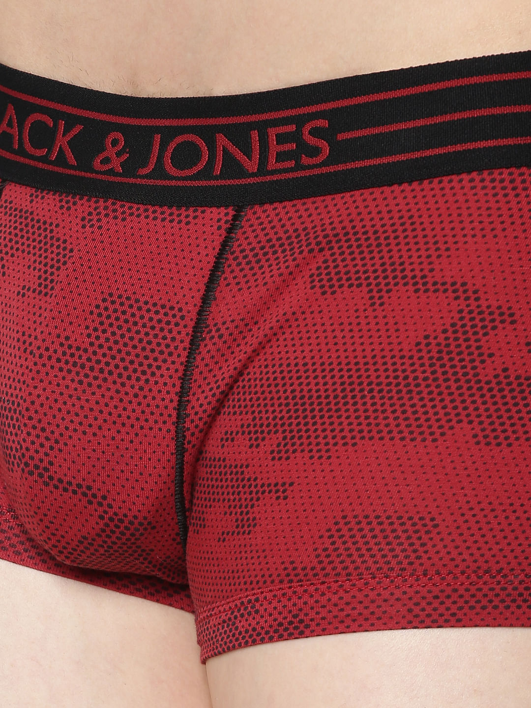 Red Printed Brazilian Trunks