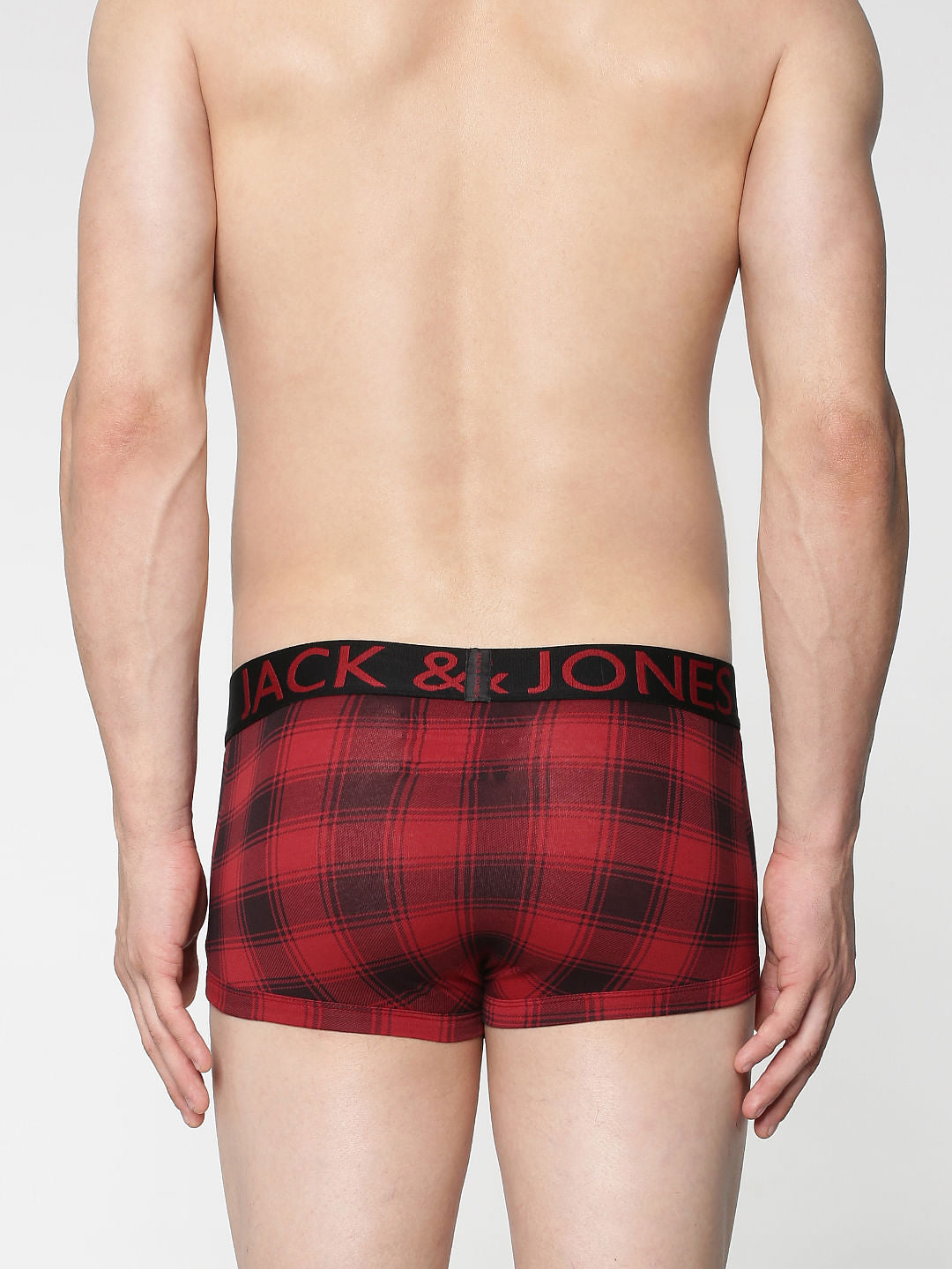 Red Checks Print Brazilian Trunks
